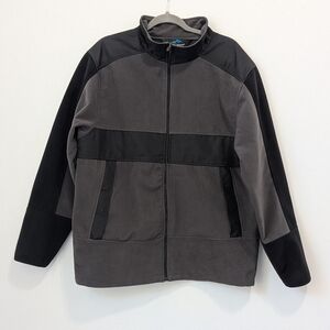 Tri Mountain Men's Black Gray Outdoor Fleece Jacket Size Large